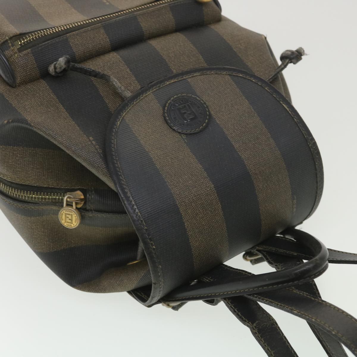 FENDI Pecan Canvas Backpack Brown Black bs4573