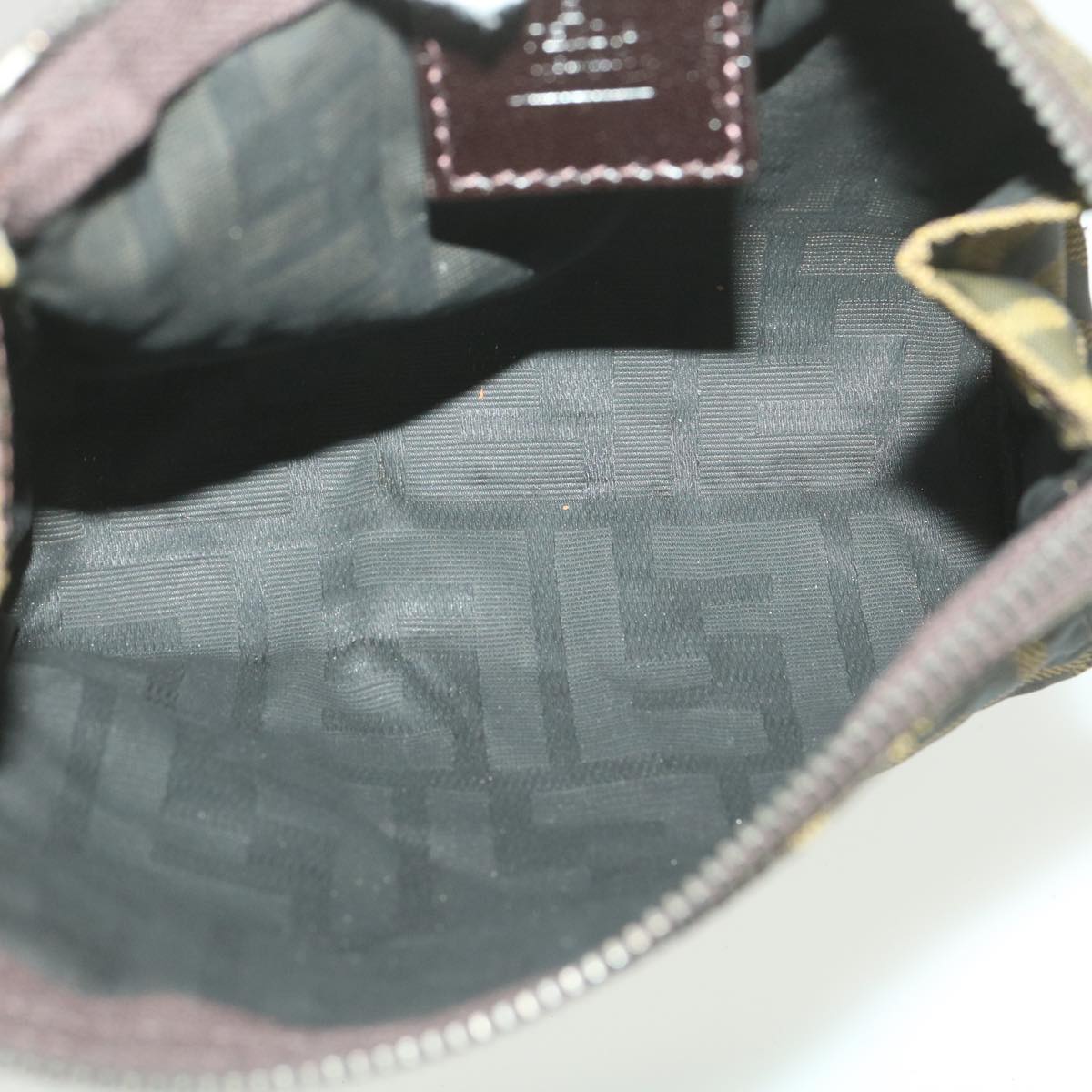 FENDI Zucca Canvas Pouch Nylon 2Set Black Brown bs4582
