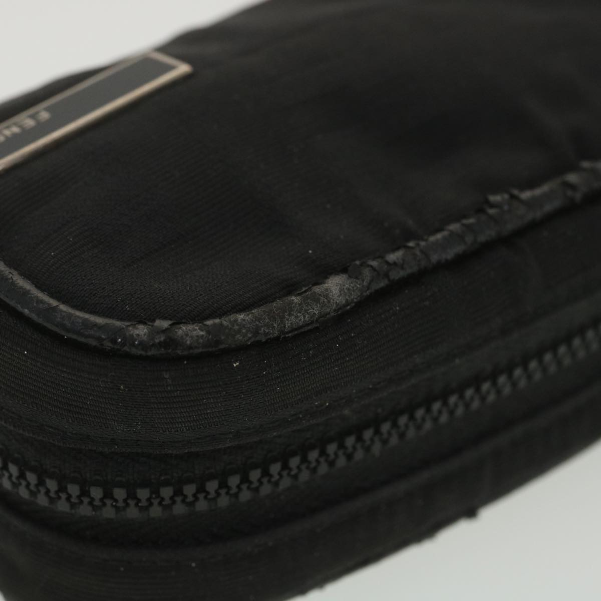 FENDI Zucca Canvas Pouch Nylon 2Set Black Brown bs4582