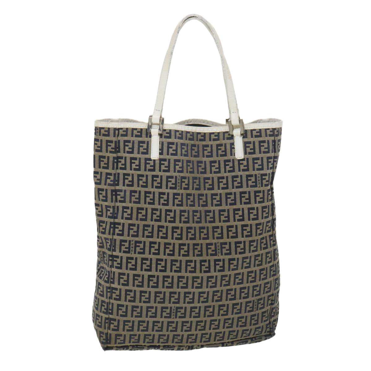 FENDI Zucchino Canvas Tote Bag Navy 3677 8BH006 028 bs4584