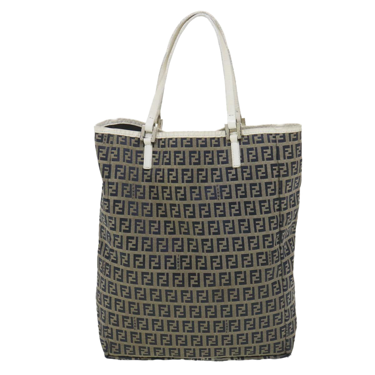 FENDI Zucchino Canvas Tote Bag Navy 3677 8BH006 028 bs4584