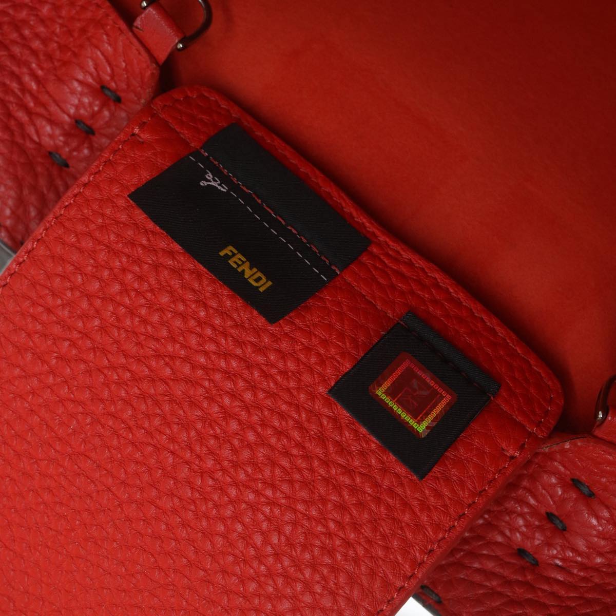 FENDI Celeria Tote Bag Leather Gray bs4608