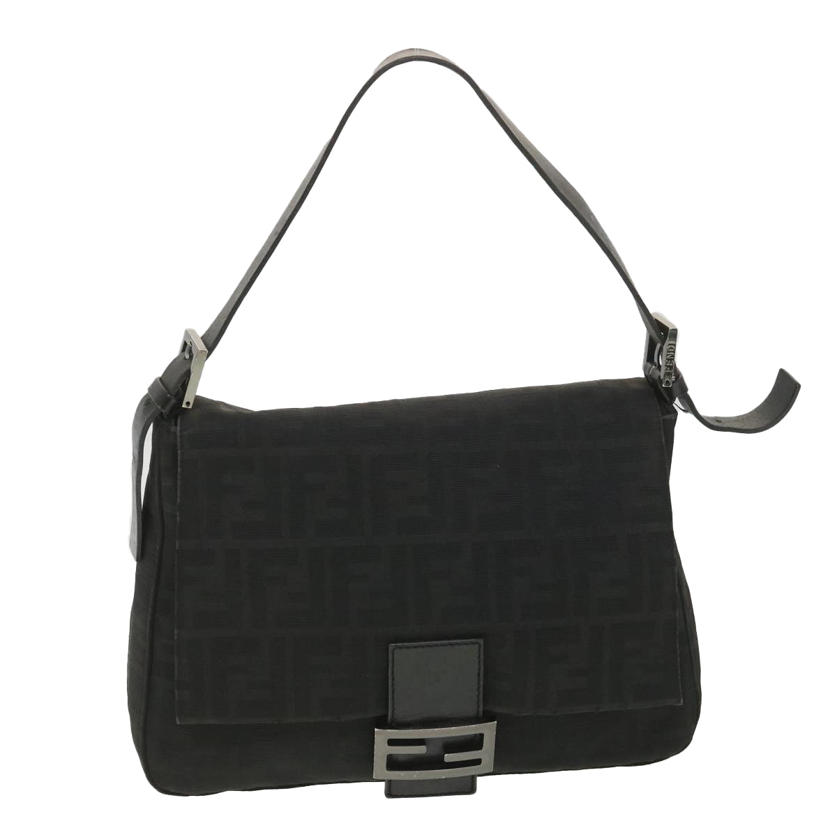 FENDI Zucca Canvas Mamma Baguette Shoulder Bag Black 2415-8BR001-019 bs4631