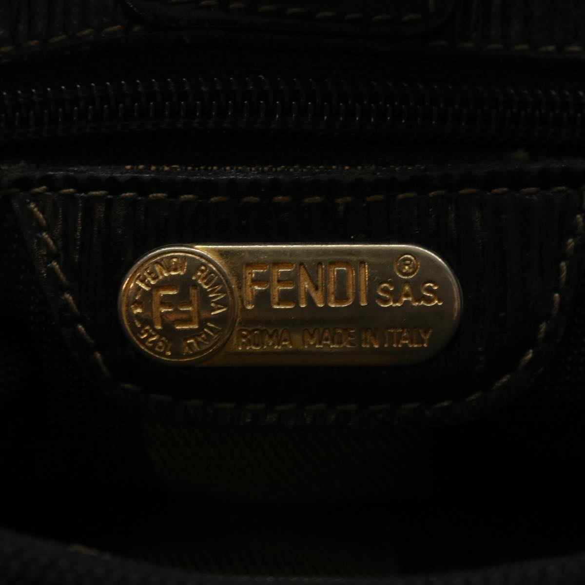 FENDI Pecan Canvas Hand Bag Brown bs4791