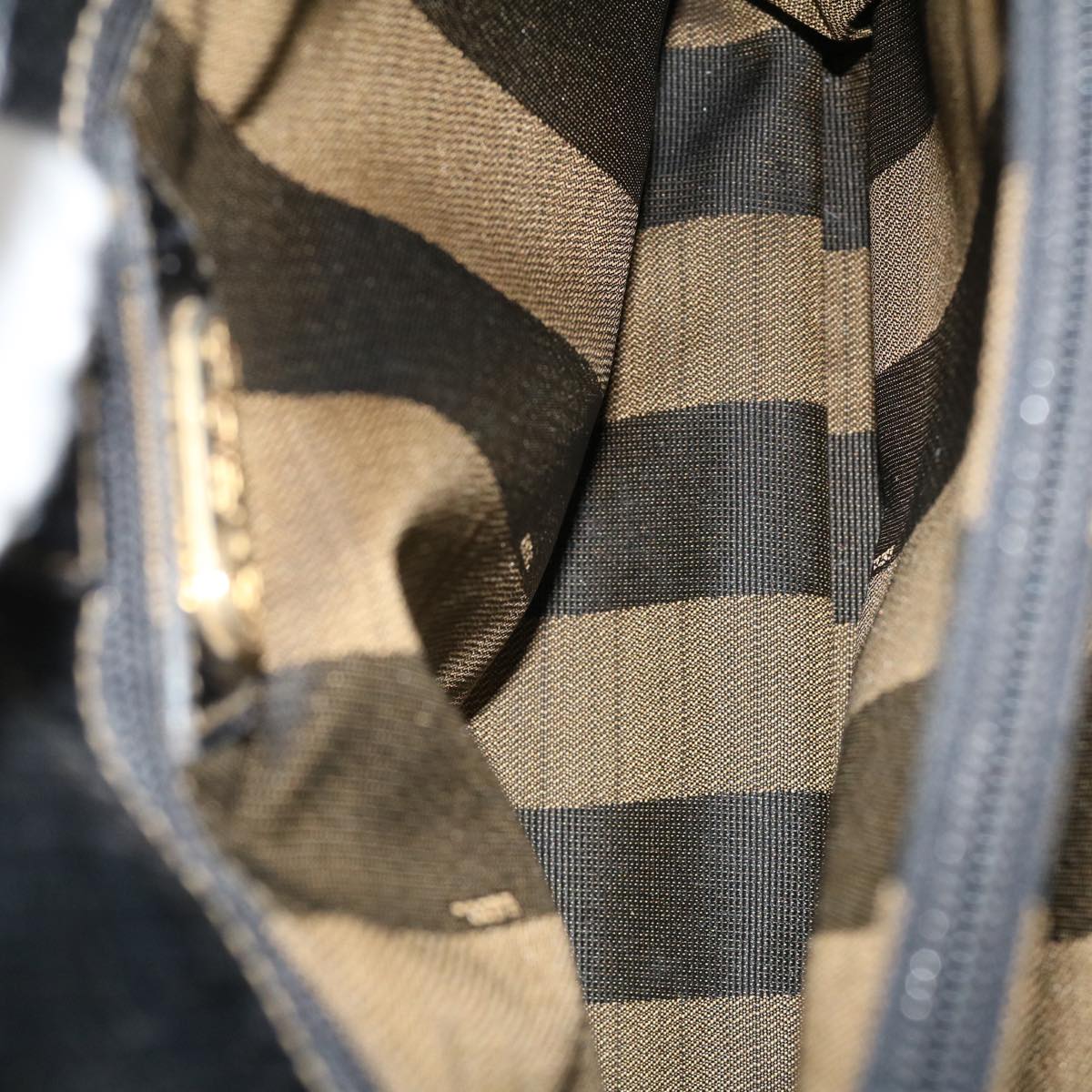 FENDI Pecan Canvas Hand Bag Brown bs4791