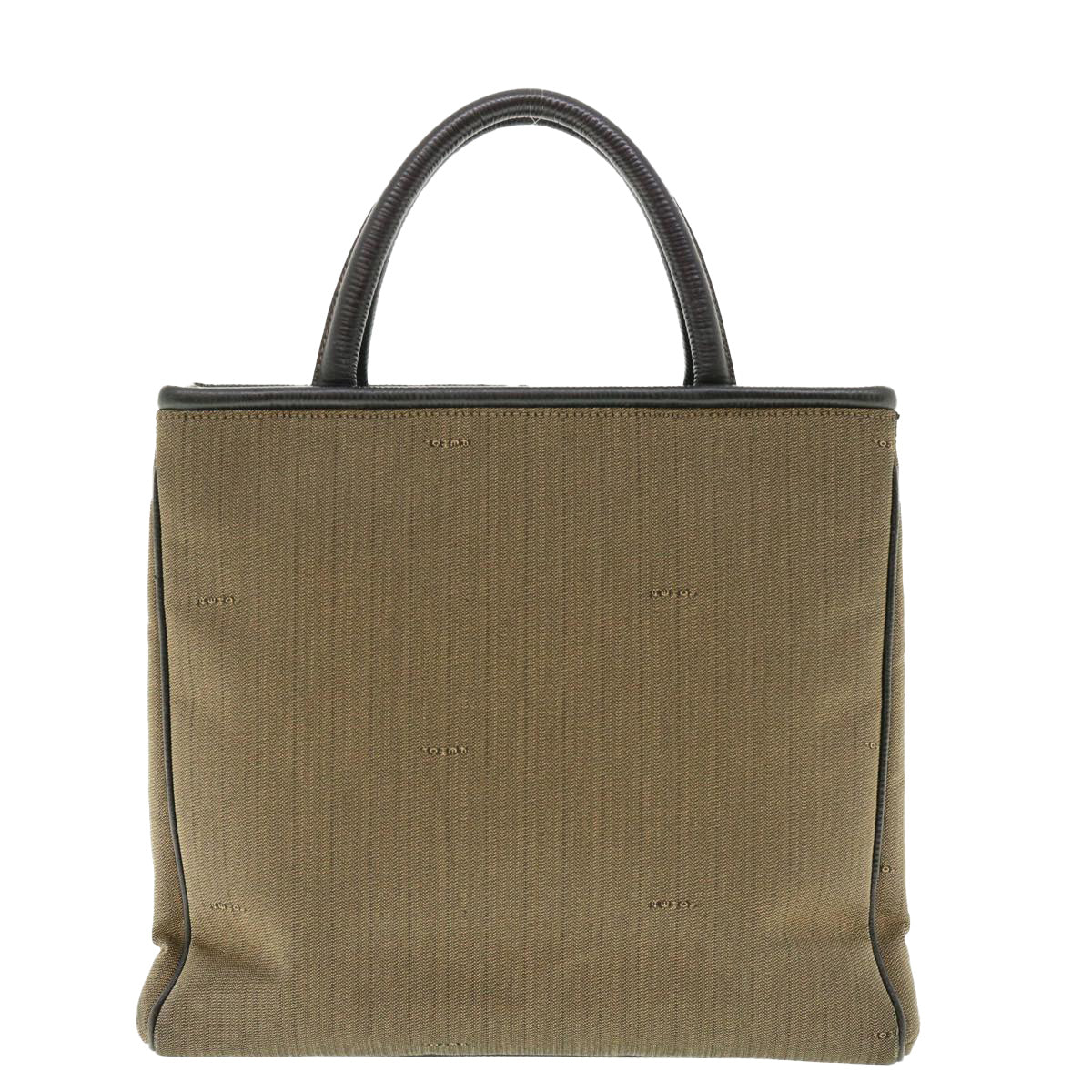 FENDI Pecan Canvas Hand Bag Brown bs4791