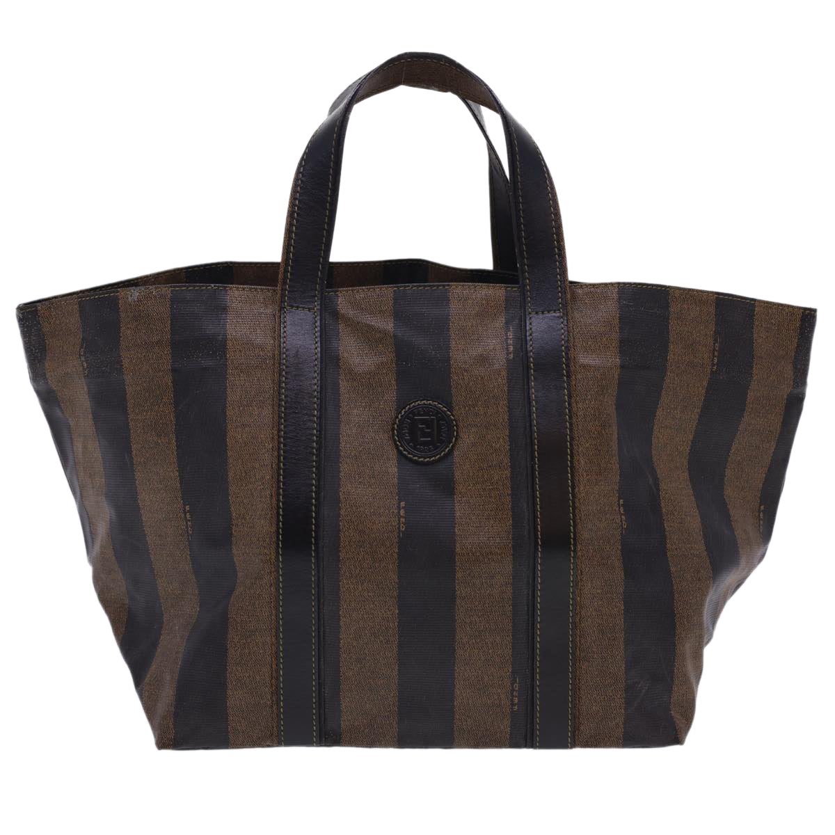 FENDI Pecan Canvas Tote Bag Brown Black bs4792