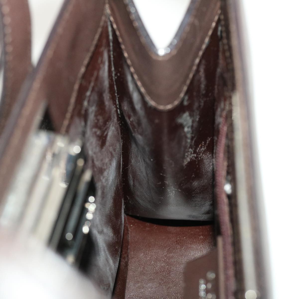 GUCCI Shoulder Bag Leather Brown 001-3043-002113 bs4814