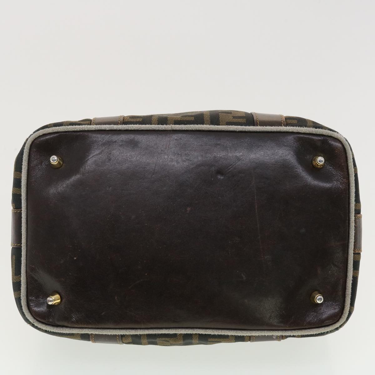 FENDI Zucca Canvas Hand Bag Black Brown bs4840