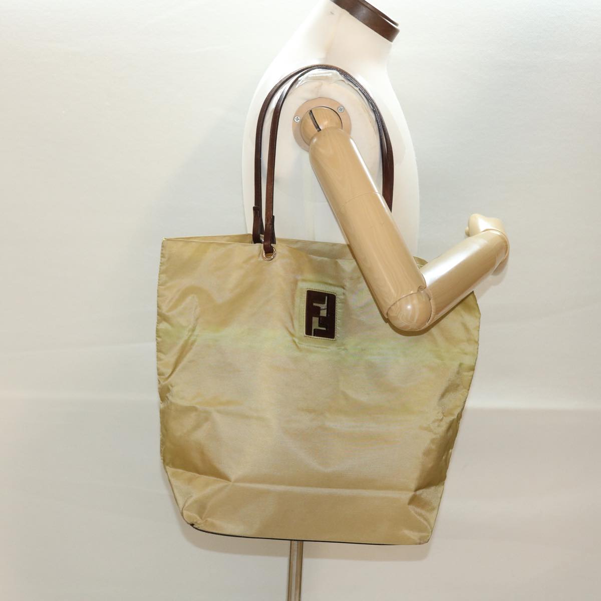 FENDI Tote Bag Nylon Khaki bs4859