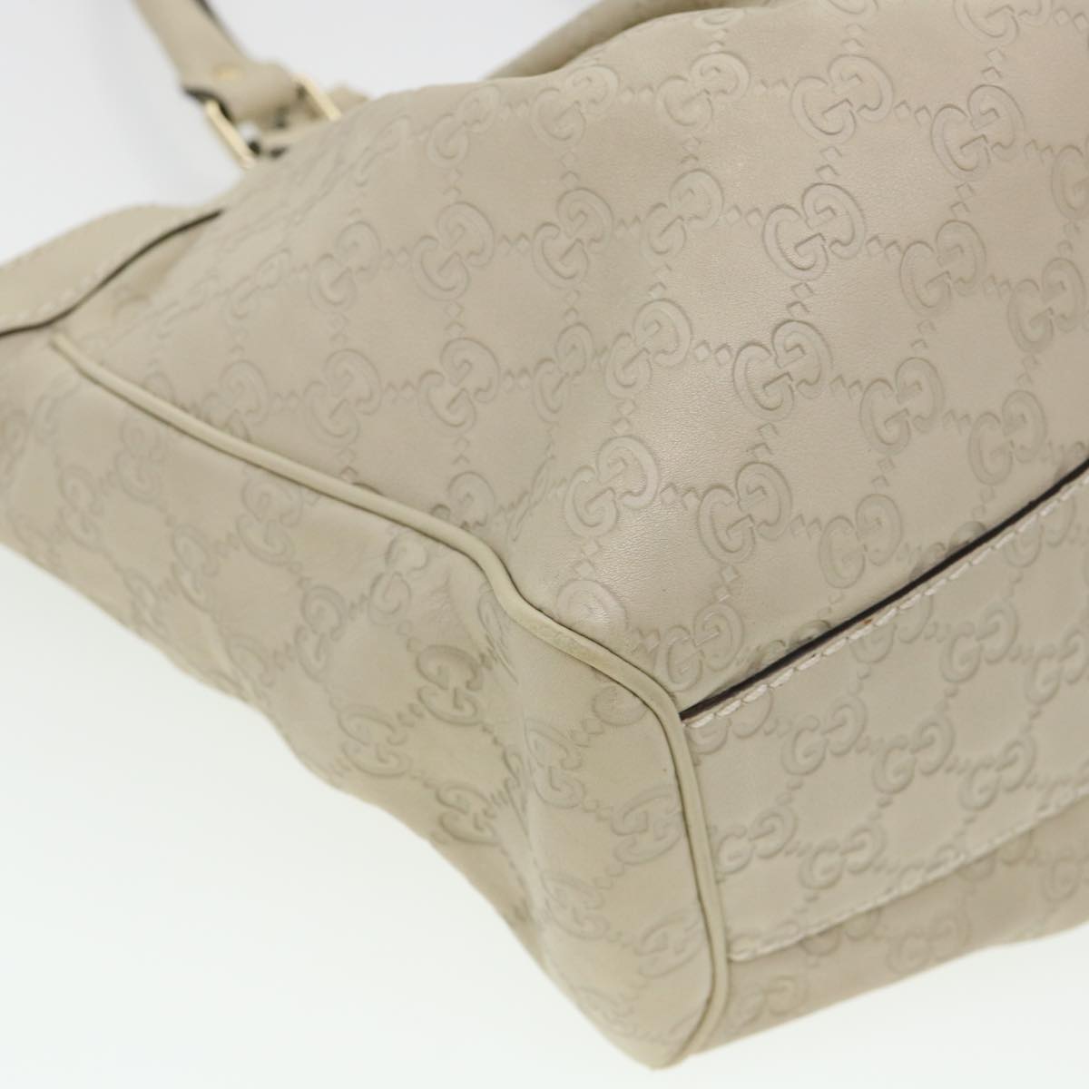 GUCCI Gucci Shima GG Tote Bag Leather Beige 211944 bs4876