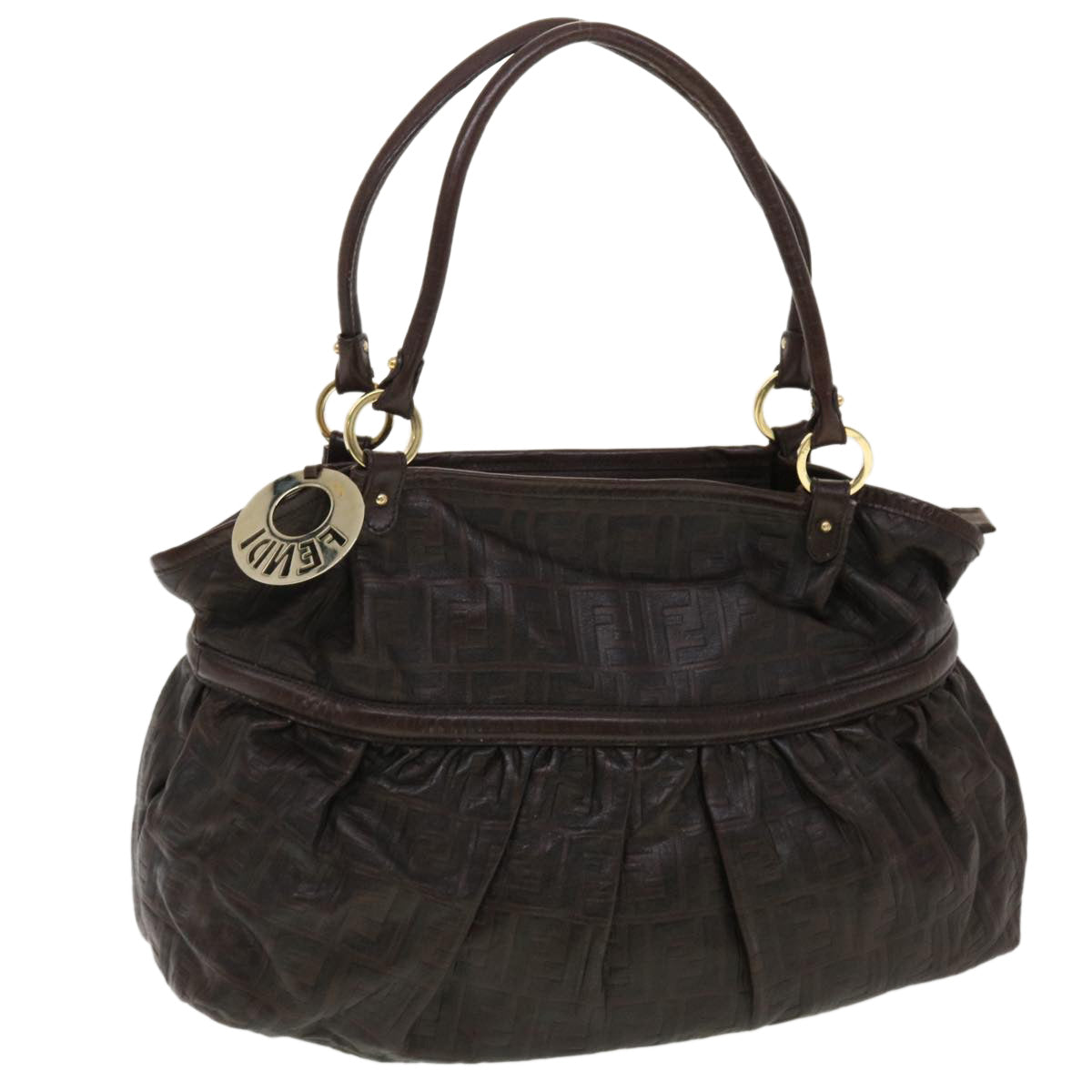 FENDI Zucca Canvas Shoulder Bag Brown bs4889