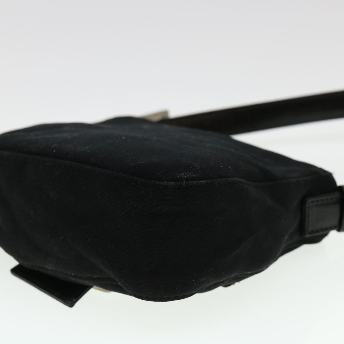 FENDI Mamma Baguette Shoulder Bag Nylon Black bs4896