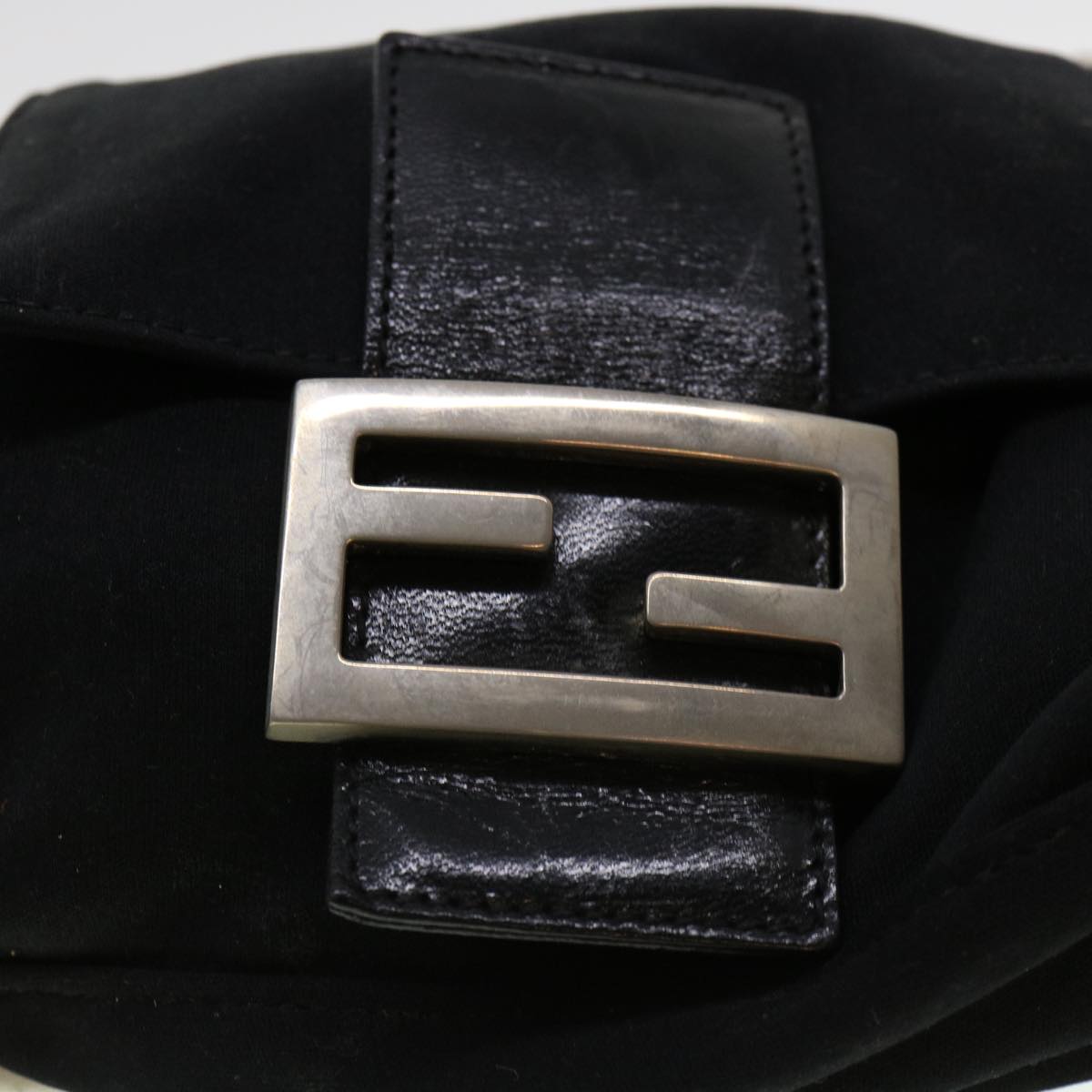 FENDI Mamma Baguette Shoulder Bag Nylon Black bs4896