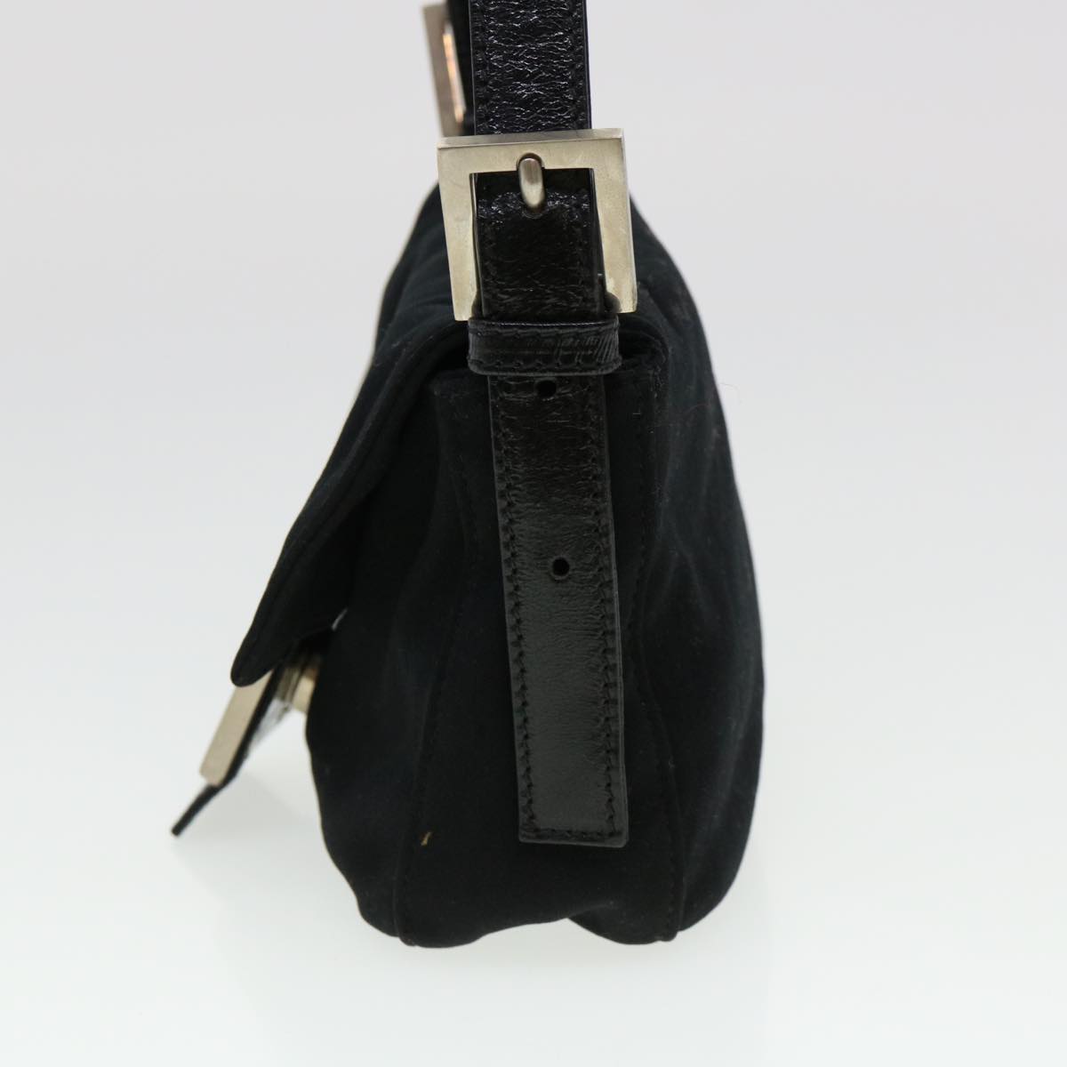 FENDI Mamma Baguette Shoulder Bag Nylon Black bs4896