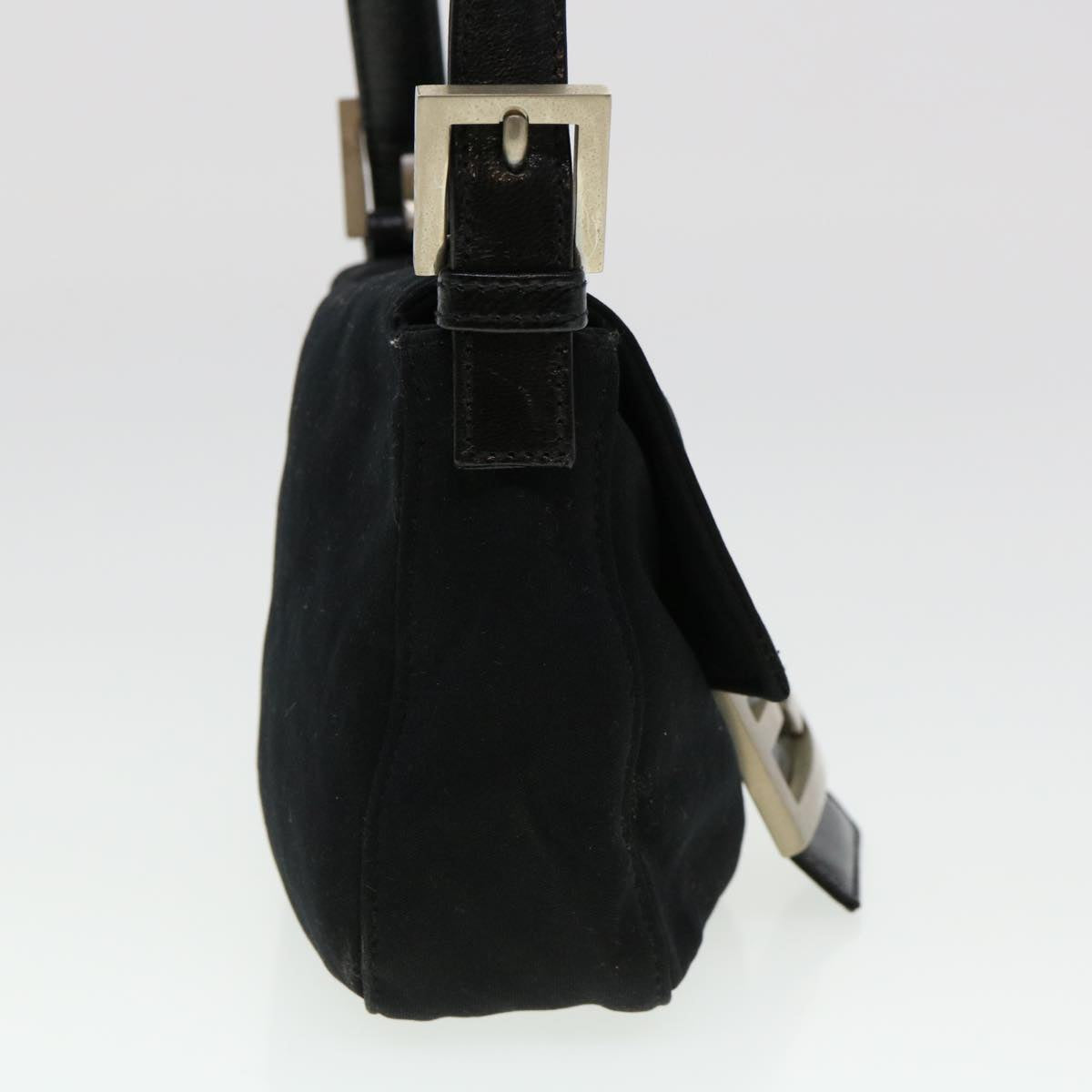 FENDI Mamma Baguette Shoulder Bag Nylon Black bs4896