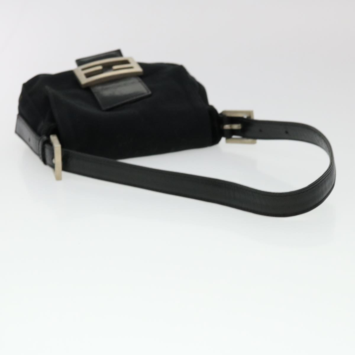 FENDI Mamma Baguette Shoulder Bag Nylon Black bs4896