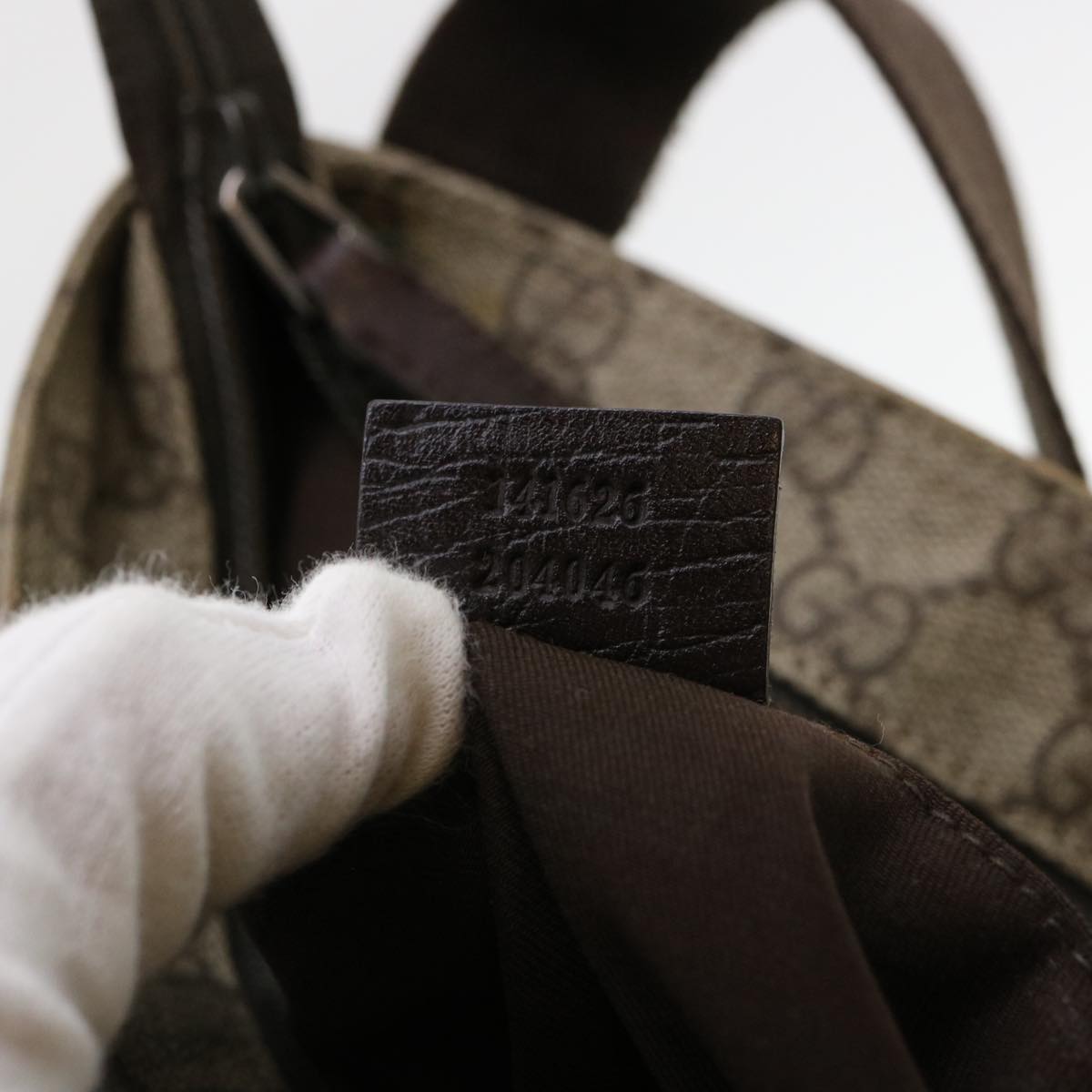GUCCI GG Canvas Shoulder Bag PVC Leather Beige Dark Brown 141626 bs5003
