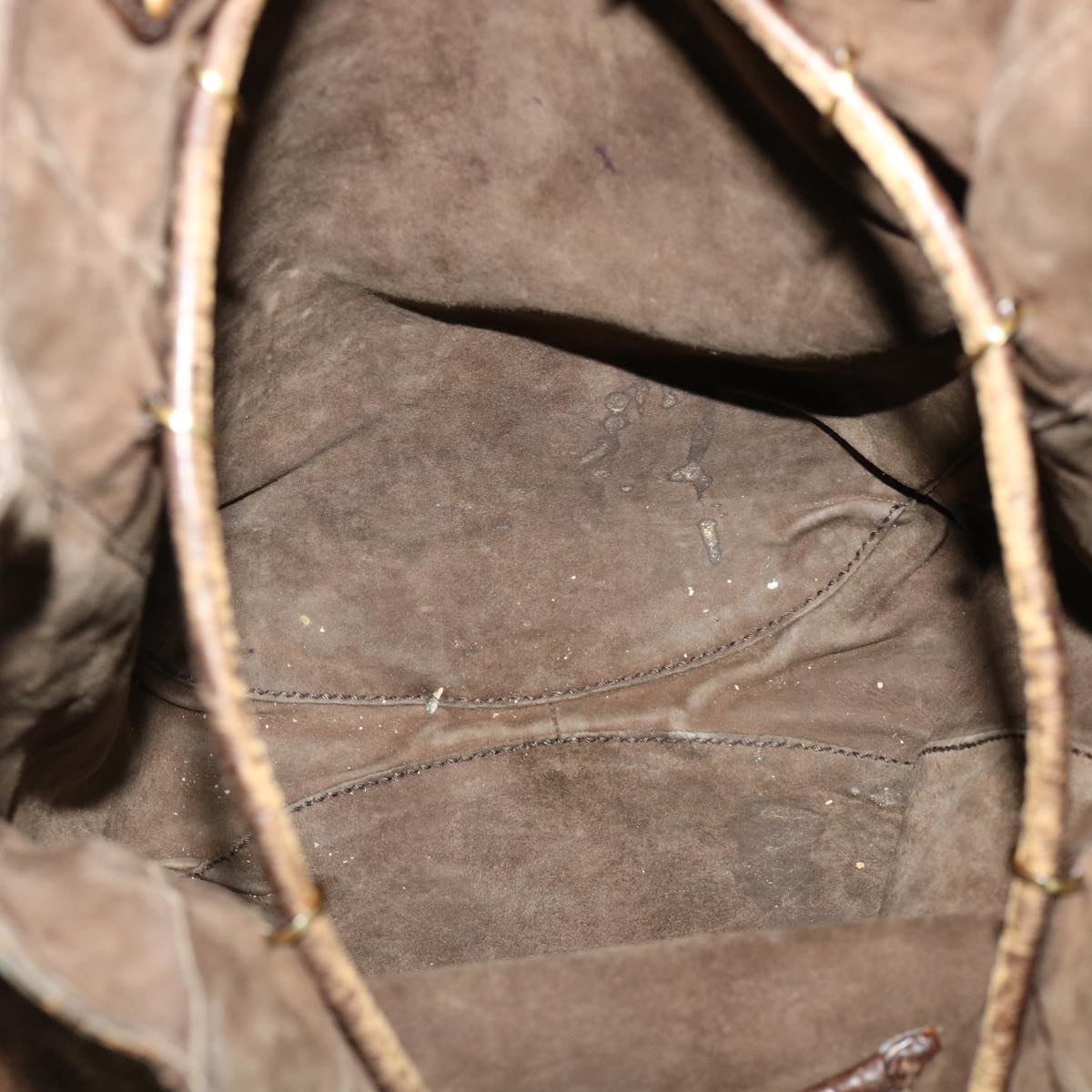 GUCCI Hand Bag Suede Brown 95374 bs5004