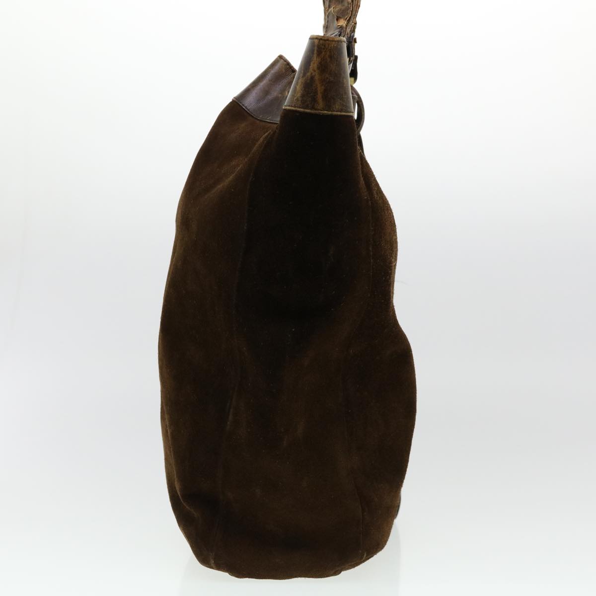GUCCI Hand Bag Suede Brown 95374 bs5004