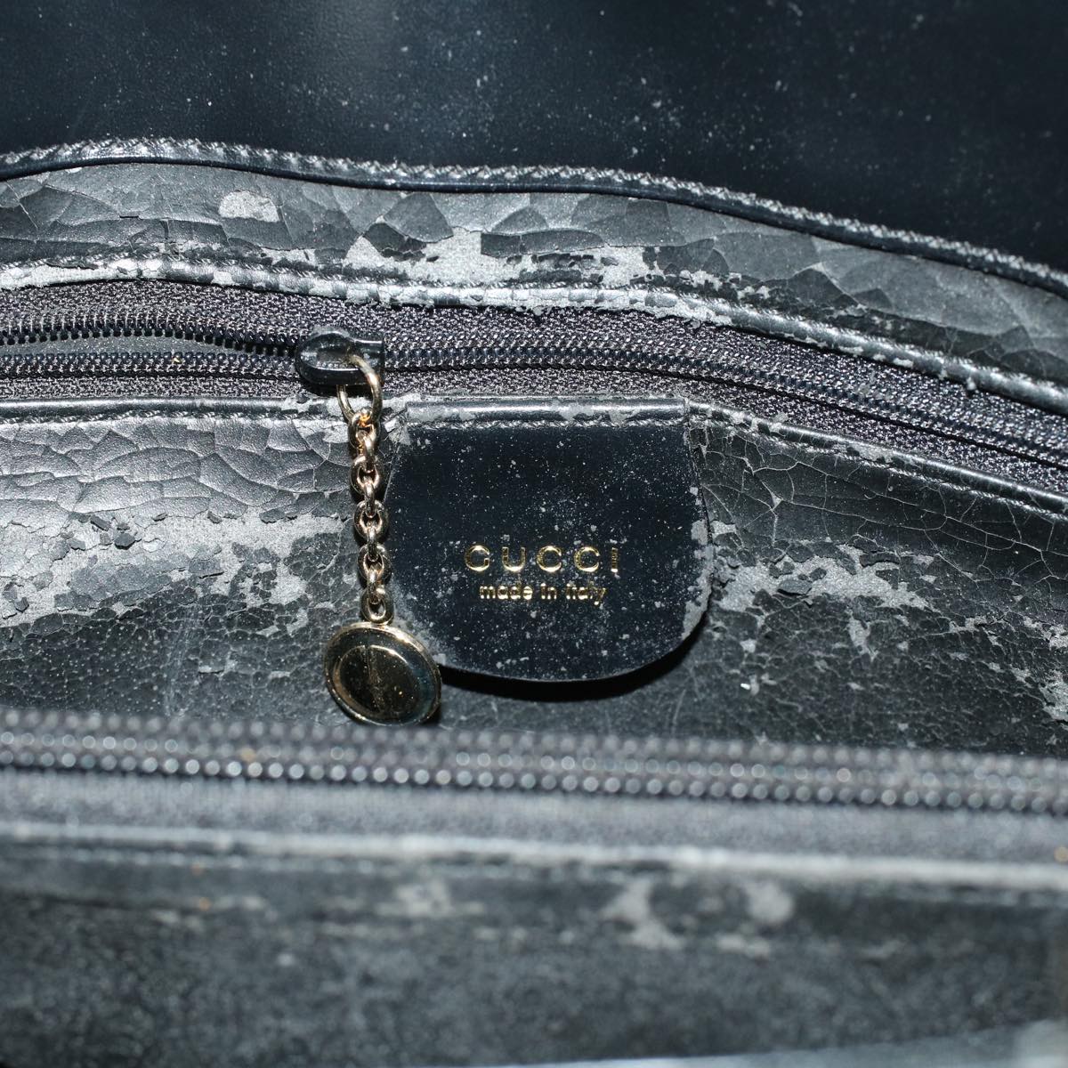 GUCCI Shoulder Bag Leather Black 00221130333 bs5042