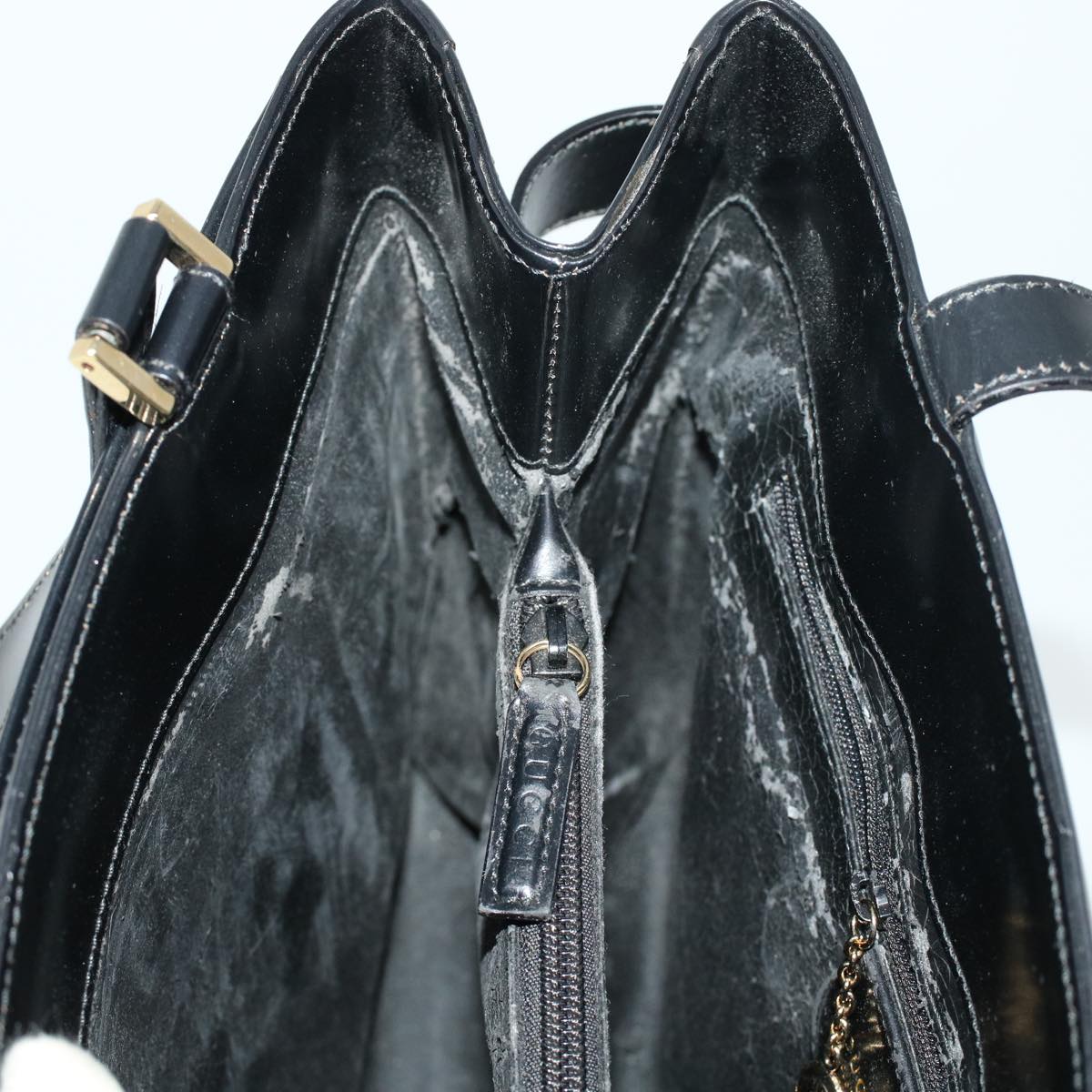 GUCCI Shoulder Bag Leather Black 00221130333 bs5042