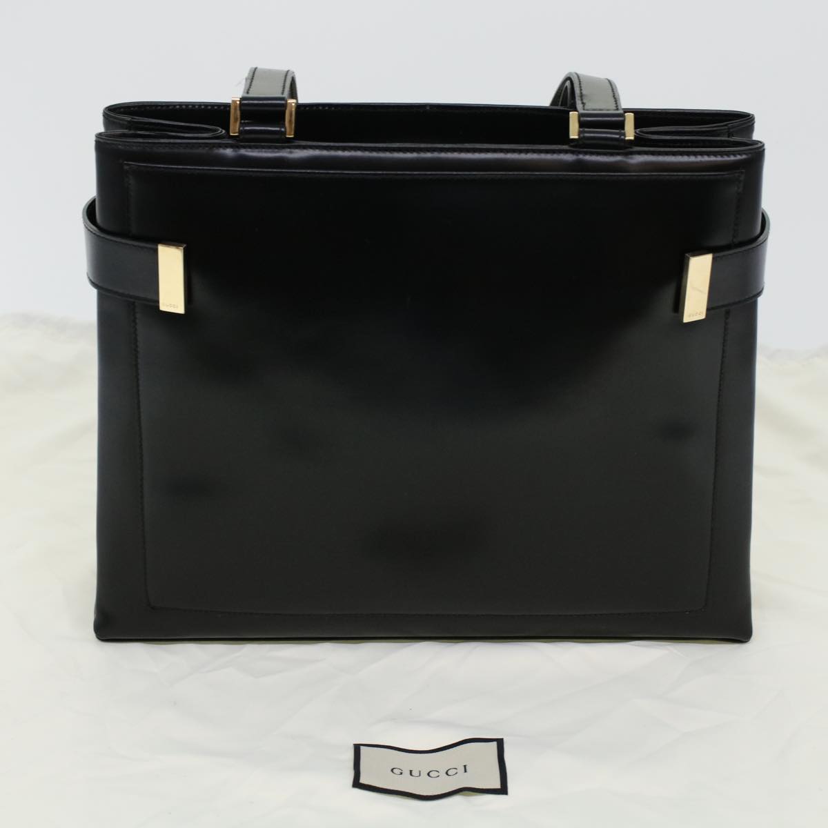 GUCCI Shoulder Bag Leather Black 00221130333 bs5042