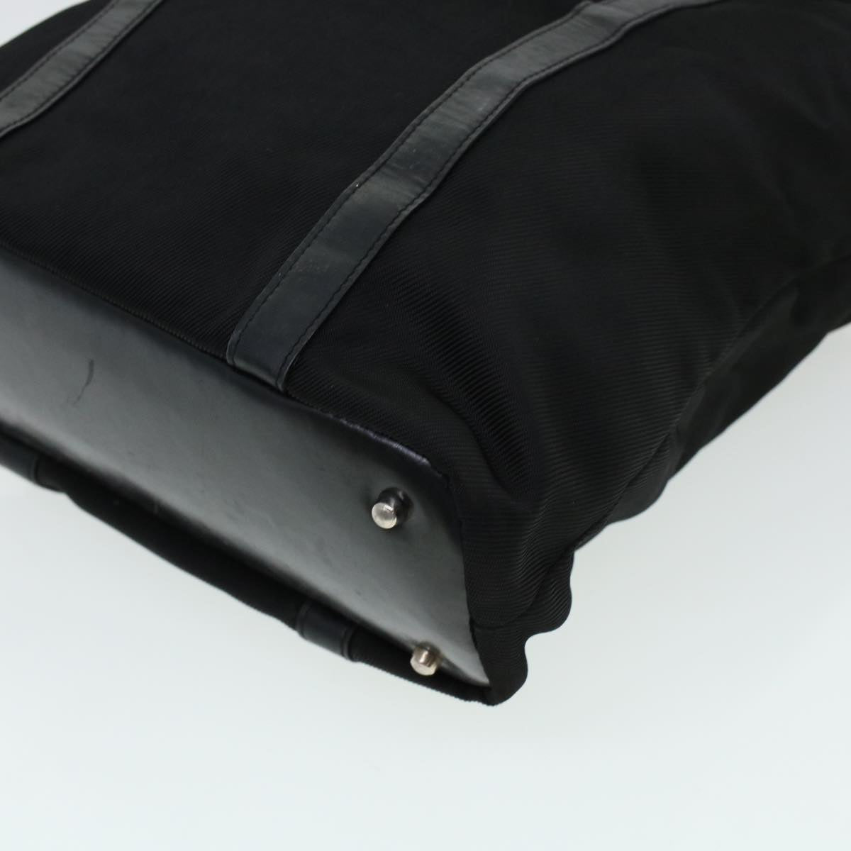 GUCCI Bamboo Hand Bag Nylon Black bs5044