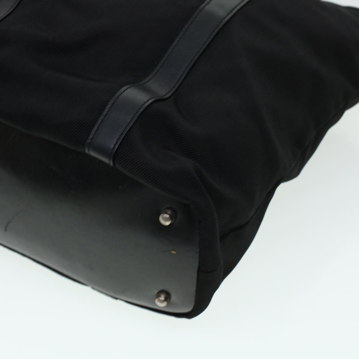 GUCCI Bamboo Hand Bag Nylon Black bs5044