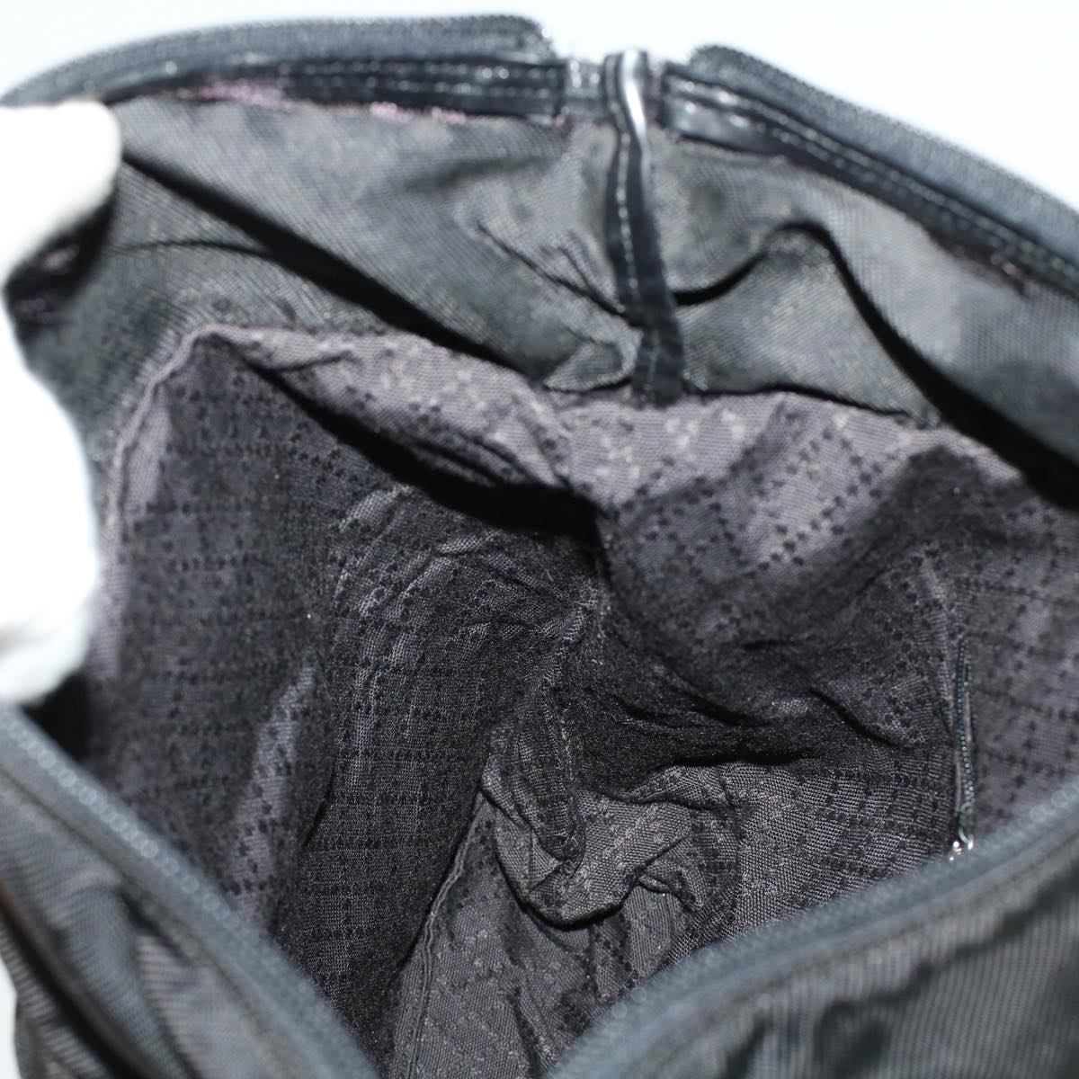 GUCCI Bamboo Hand Bag Nylon Black bs5044