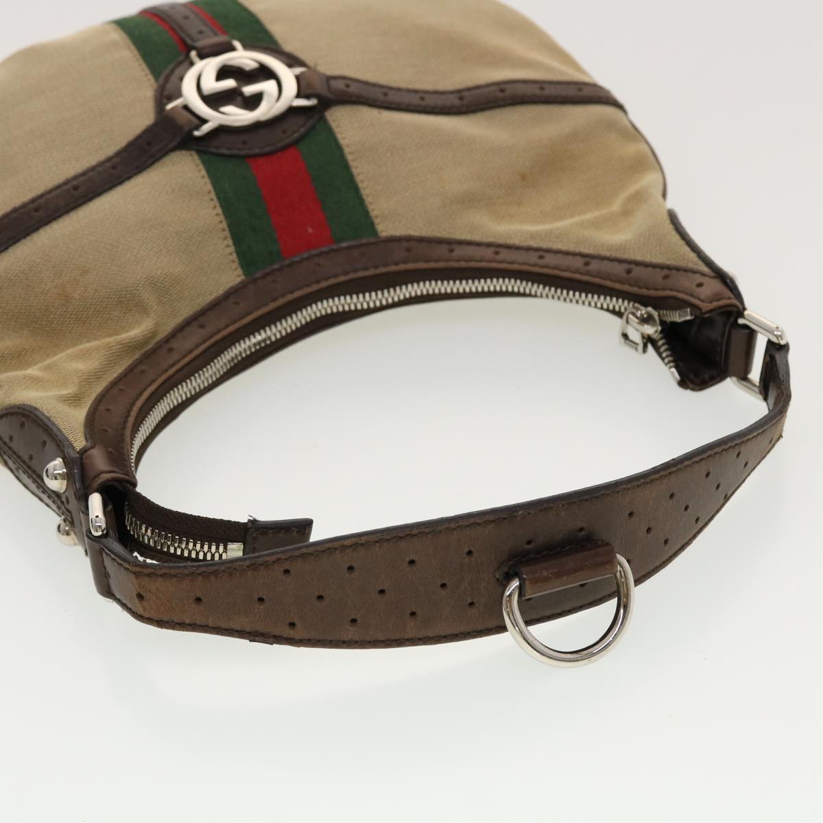 GUCCI GG Canvas Web Sherry Line Hand Bag Nylon 4Set Black Beige Red bs5254