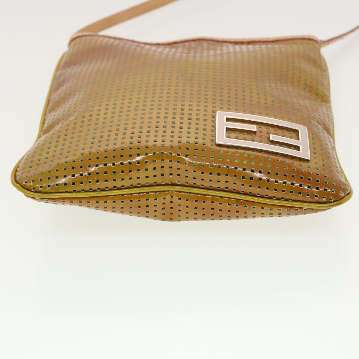 FENDI Shoulder Bag Patent leather Khaki 2813-26734-008 bs5265