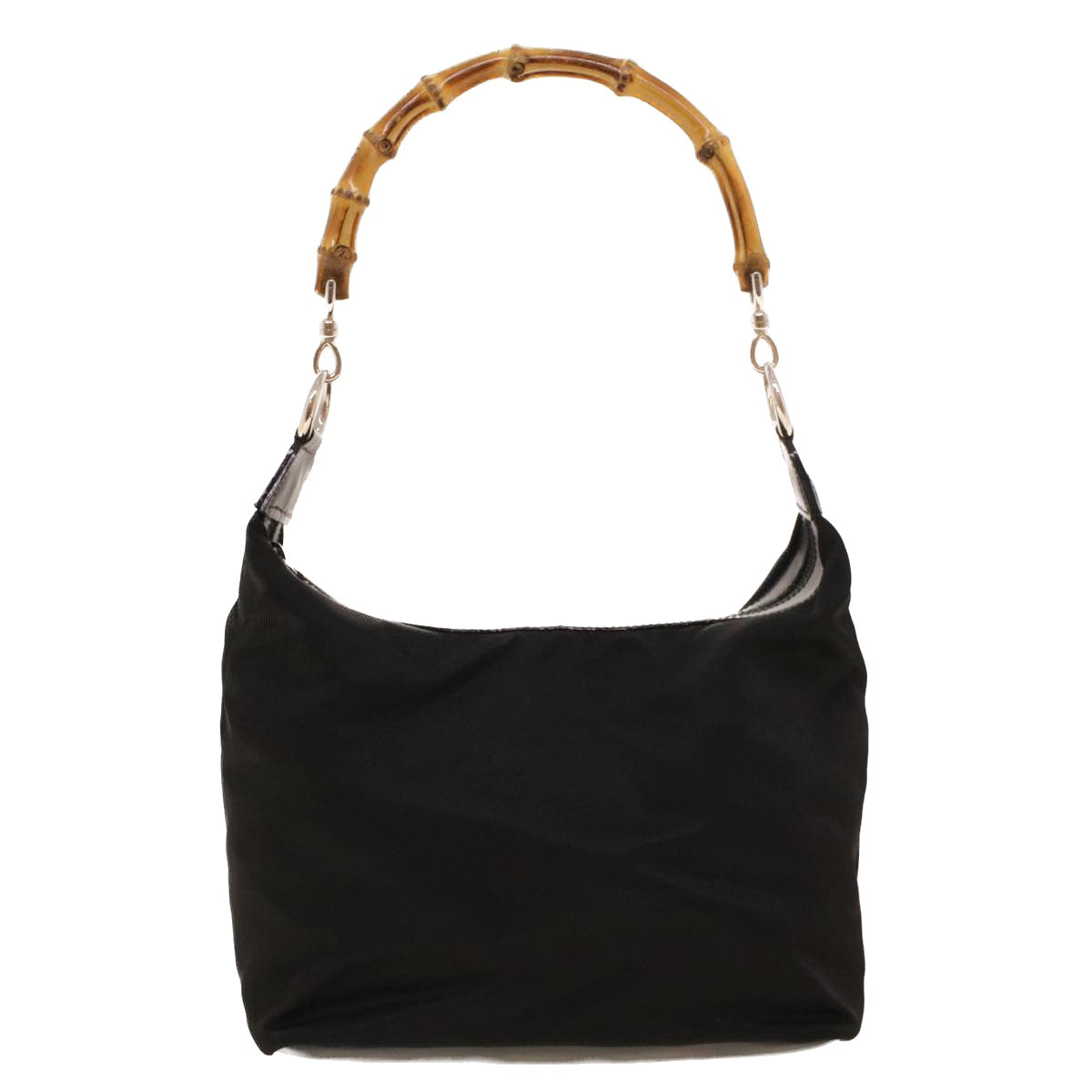 GUCCI Bamboo Shoulder Bag Nylon Black 00019560531 bs5299