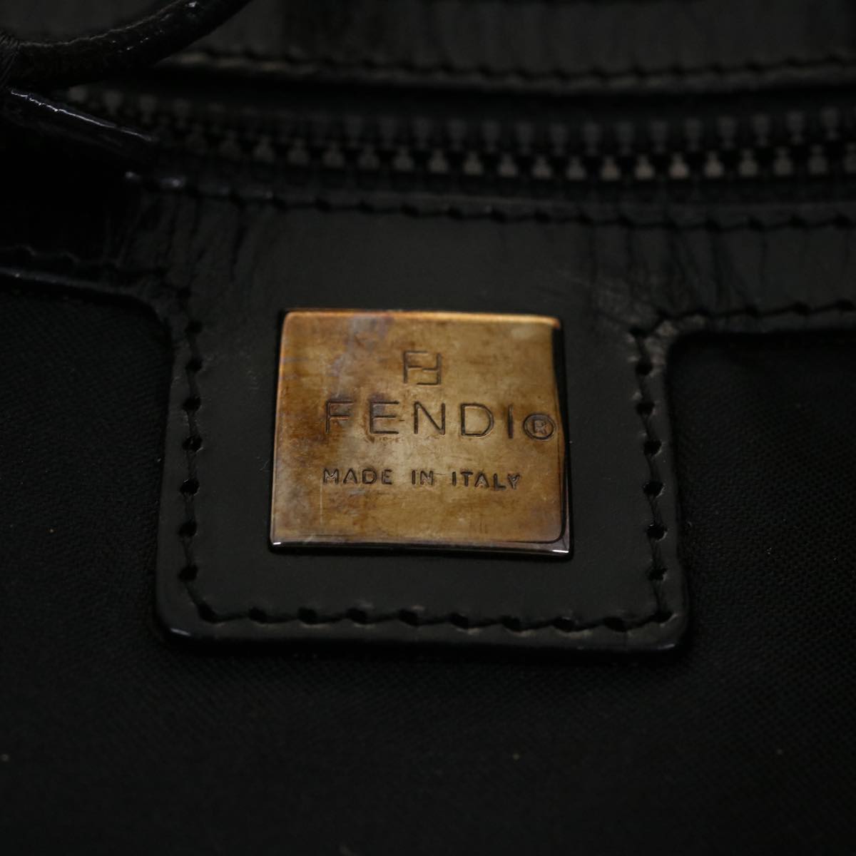 FENDI Zucca Canvas Shoulder Bag Black bs5300