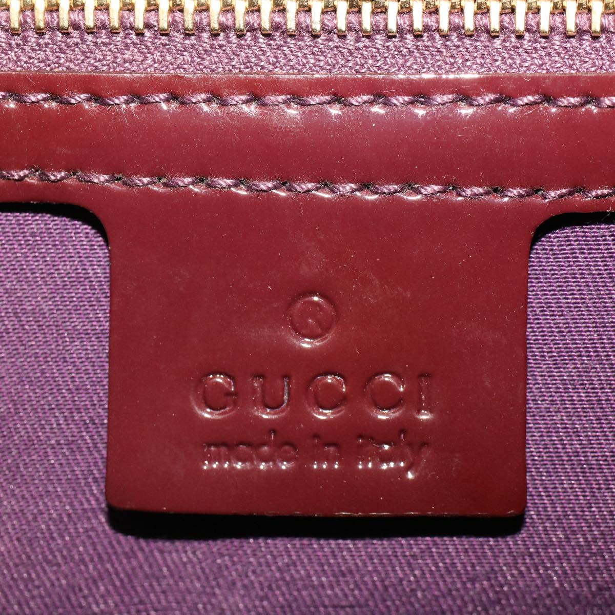GUCCI Shoulder Bag Patent leather Purple 145770 bs5305