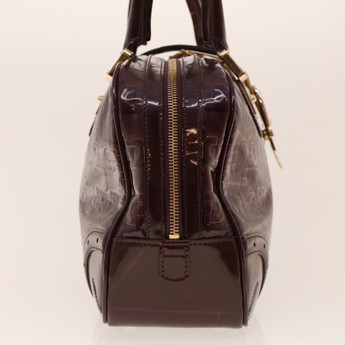 GUCCI Shoulder Bag Patent leather Purple 145770 bs5305