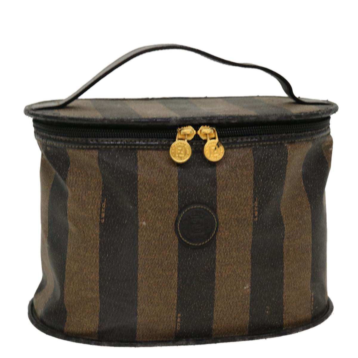 FENDI Pecan Canvas Vanity Cosmetic Pouch Brown bs5320