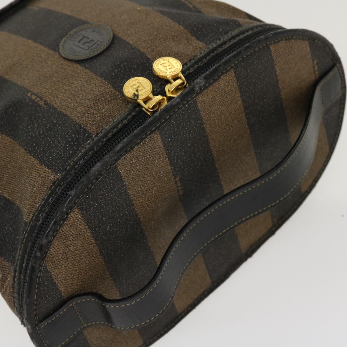 FENDI Pecan Canvas Vanity Cosmetic Pouch Brown bs5320