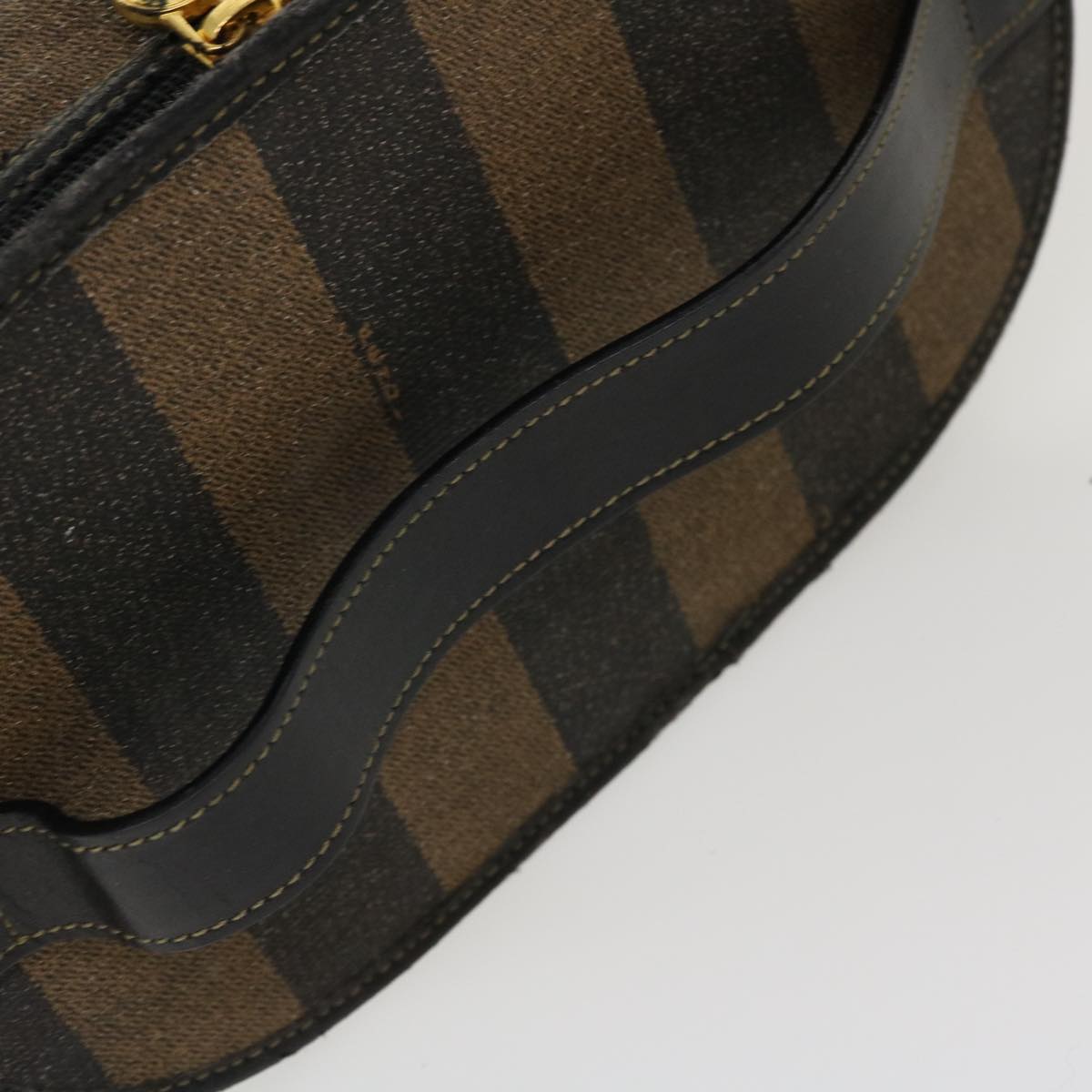 FENDI Pecan Canvas Vanity Cosmetic Pouch Brown bs5320
