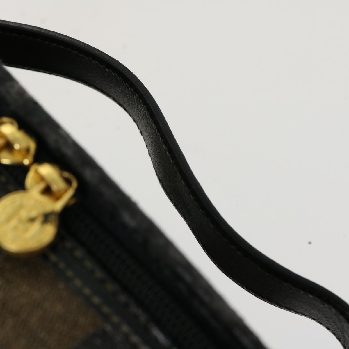 FENDI Pecan Canvas Vanity Cosmetic Pouch Brown bs5320