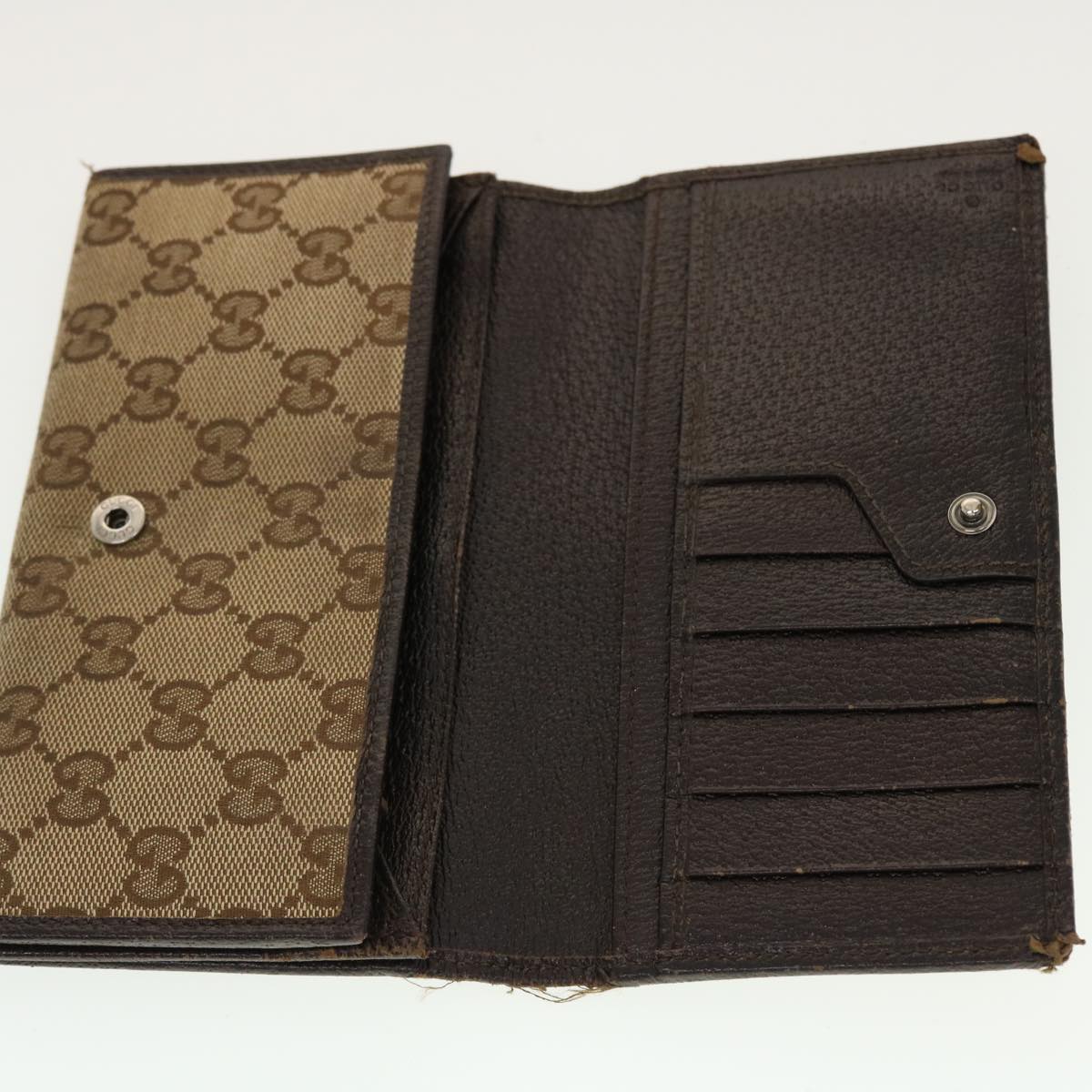 GUCCI GG Canvas Wallet Leather 5Set Black Orange beige bs5373