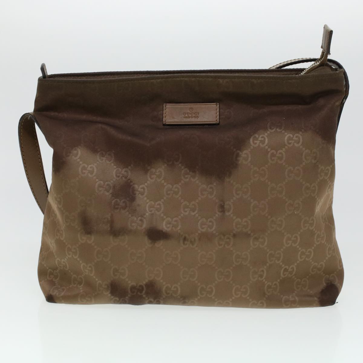 GUCCI GG Canvas Bamboo Shoulder Bag Patent leather 4Set Black Beige bs5393