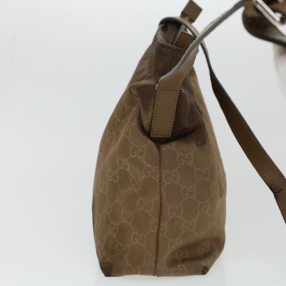 GUCCI GG Canvas Bamboo Shoulder Bag Patent leather 4Set Black Beige bs5393