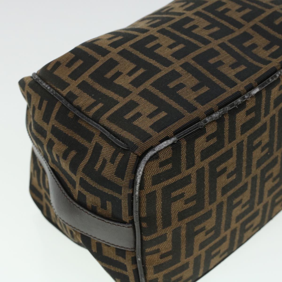 FENDI Zucca Canvas Hand Bag Black Brown bs5402