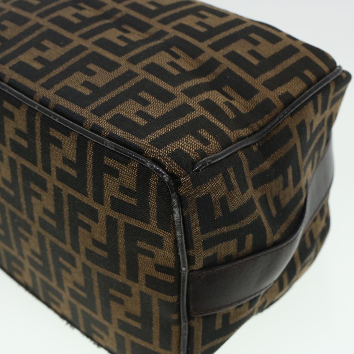 FENDI Zucca Canvas Hand Bag Black Brown bs5402