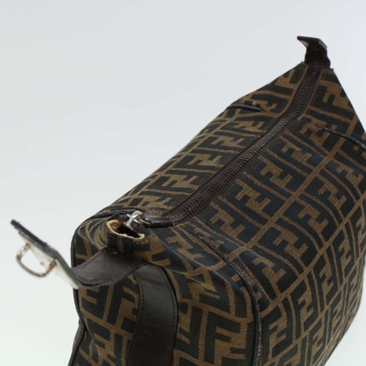 FENDI Zucca Canvas Hand Bag Black Brown bs5402