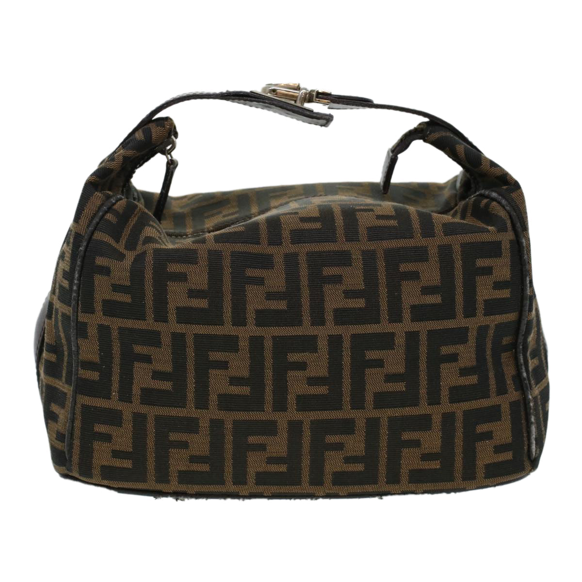 FENDI Zucca Canvas Hand Bag Black Brown bs5402