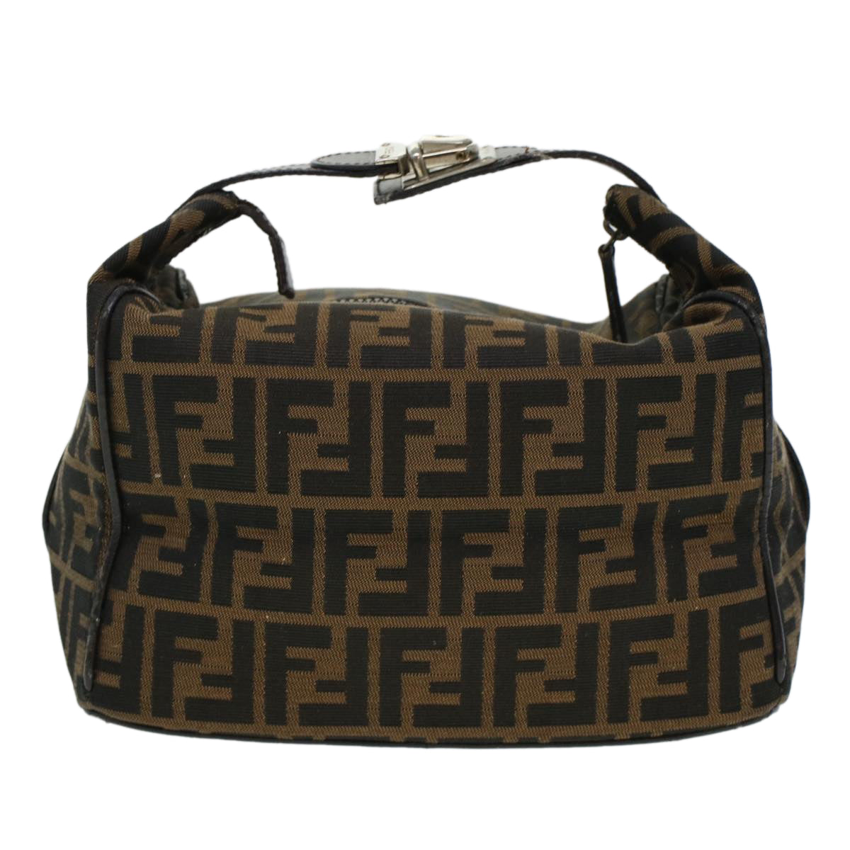 FENDI Zucca Canvas Hand Bag Black Brown bs5402