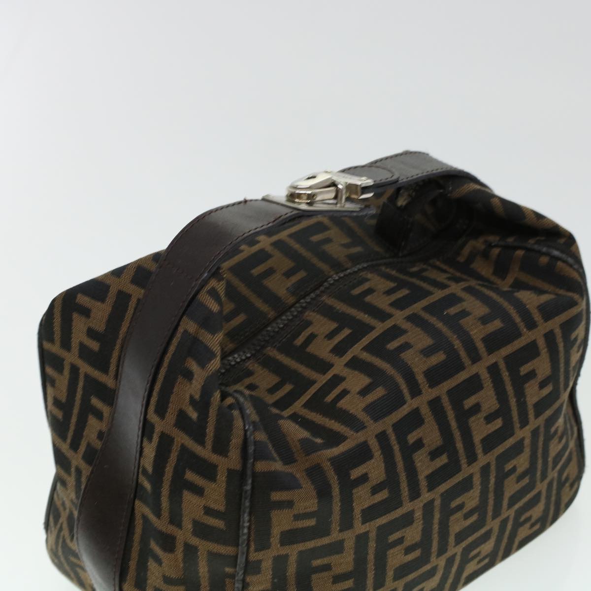 FENDI Zucca Canvas Hand Bag Black Brown bs5402
