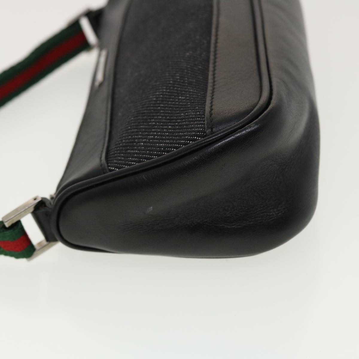 GUCCI Web Sherry Line Accessory Pouch Canvas Black Red Green bs5425